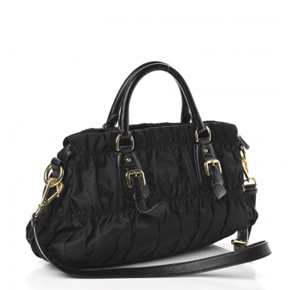 Authentic! PRADA Tessuto Gaufre Satchel Tote Crossbody Bag - Picture 2 of 9